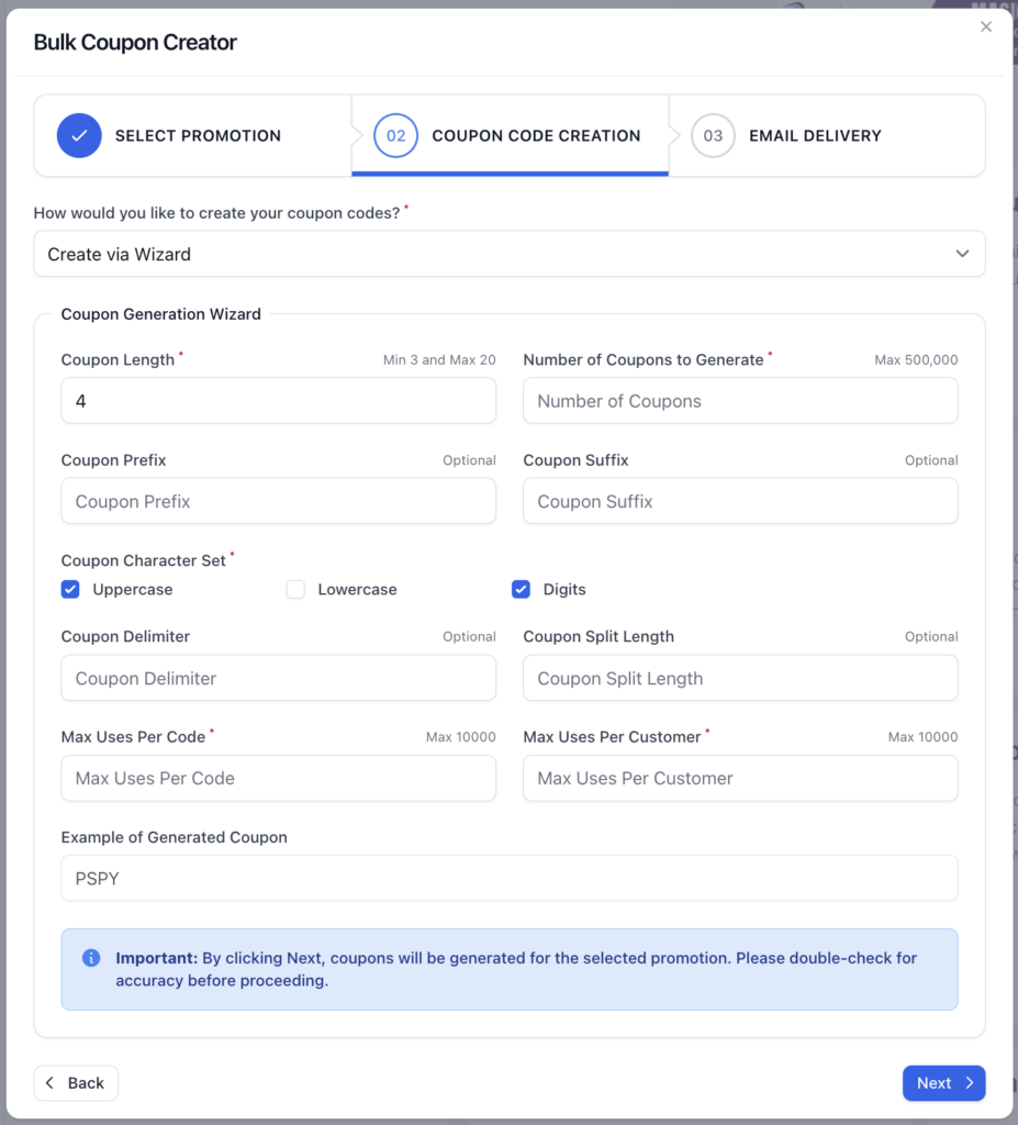 Bulk Coupon Creator Tool for
